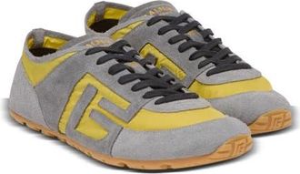 Balmain Racer 45 trainers in suede and nylon in Yellow at Nordstrom, Size 44