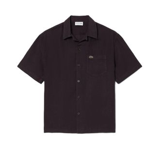 Lacoste Short-Sleeved Button-Up Shirt with Classic Collar
