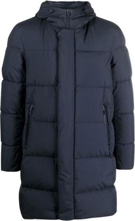 Herno Parkas, male, Blue, Size: XL Quilted Puffer Jacket with Classic Hood