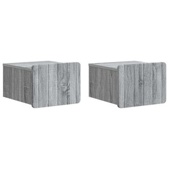 vidaXL Mesita De Noche De Pared 2 Pcs Gris Sonoma 33 X 34,5 X 24 Cm Vidaxl