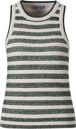 Veronica Beard striped top - women - Linen/Flax/Cotton - M - Green