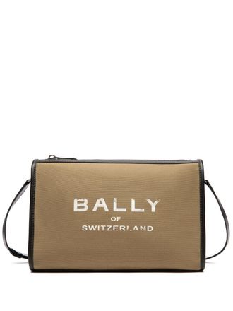 Bally Canvas messengertas met logopatch - Beige