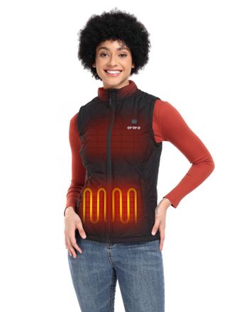 Ororo Womens Heated Gilet with Power Bank, Lightweight Quilted Heated Vest for Women (Charger Not Included) (Black,XL)