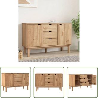 vidaXL Credenza scandinava - Credenza OTTA 113,5x43x73 cm in Legno Massello di Pino