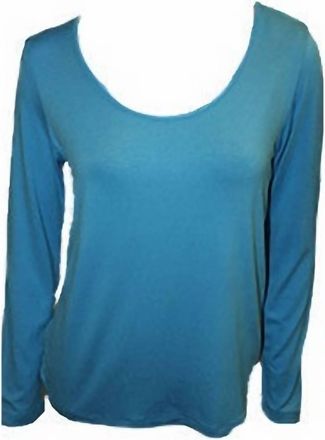 Angel Scoop-Neck Top In Turquoise