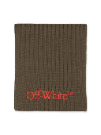 Off-white Bookish Logo Knit Wool Scarf