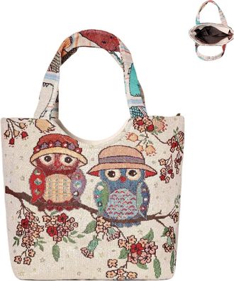 Generic Aesthetic Embroidery Tote Bag for Women Cute Reusable Canvas Shoulder Handbag for Shopping Grocery Book Gym, 1
