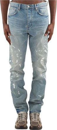 Purple Slim-fit Jeans, male, Blue, Size: W33 Manganese Paint Straight Jeans