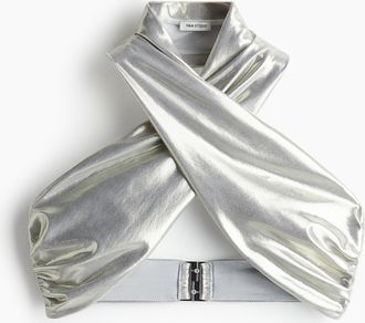 H&M Glänzendes Neckholder-Bikinitop - Silber