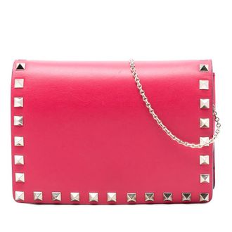 Valentino Pre-owned Valentino Leather Rockstud Chain Pouch Ladies 7BKQI84WRU7GO1KC