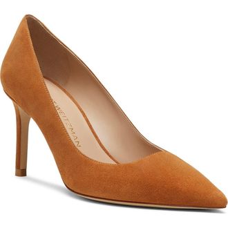 Stuart Weitzman Stuart Power 75 Pointed Toe Pump in Hazel Suede at Nordstrom Rack, Size 9.5