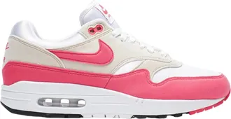 Nike Air Max 1 Sneaker in White / Aster Pink Suede Women Low-Top