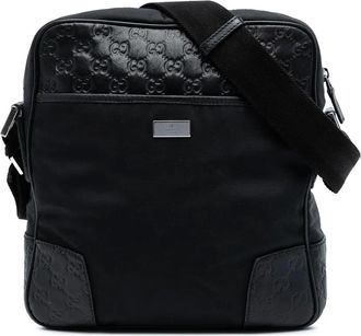 Gucci 2016-2025 Guccissima Trimmed Nylon crossbody bag - Nero