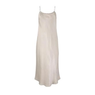 Vince Satijnen Slip Dress - Dames - Casual kleedjes - Beige - S - Satijn - Kleedjes