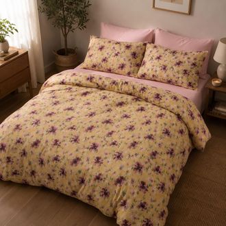 Dmora Funda N&oacute;rdica Individual Romorre, Funda De Almohada Incluida, Percal, Lavable En Lavadora, 200x160 Cm Amarillo Mostaza