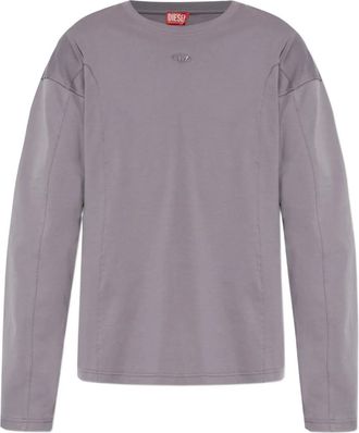 Diesel T-shirt a maniche lunghe con logo - Viola