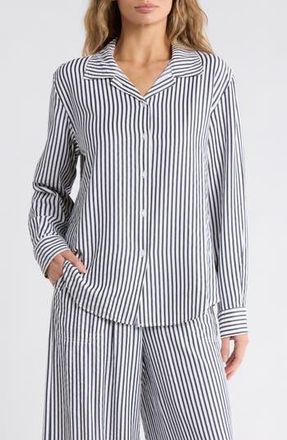 Splendid Stripe Seersucker Button-Up Shirt in Navy Blue/White at Nordstrom Rack, Size X-Small
