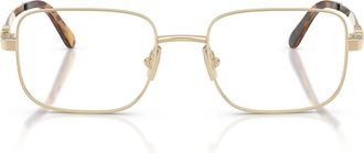 Miu Miu 0mu 51zv Rectangular Gold-tone Metal Sunglasses