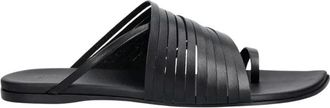 Emporio Armani Flip Flops - Dames - Slippers - Zwart - 40 EU - Leer - Schoenen