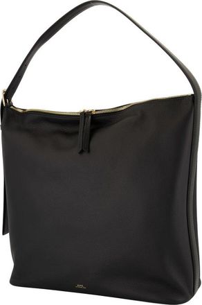 A.P.C. Womens Vera Maxi Shoulder Bag Black Cowhide