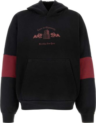 Willy Chavarria Black Cotton Oversize Sweatshirt