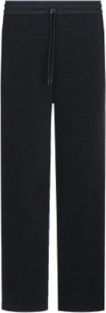 Emporio Armani Navy Logo Lettering Katoenen Broek - Heren - Straight fit broeken - Blauw - XL - Katoen - Broeken