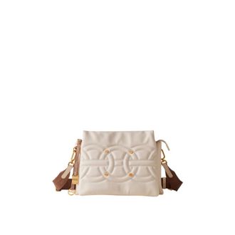 Borbonese Tassen, Dames, Beige, ONE Size, Leer, Tracolla Crossbody Tas