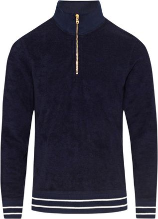 Orlebar Brown Mens Isar Racking Half Zip Sweatshirt In Navy