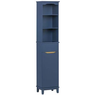 SoBuy Mobile Alto Da Bagno Mobile Colonna Bagno Salvaspazio Armadio Da Terra Colore Blu 35x30x170 Cm BZR112-B Sobuy