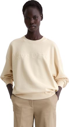 Marc O'Polo Sweatshirt MARC OPOLO, Damen, Gr. XL, raw cream, Sweatware, Obermaterial: 100% Baumwolle, Basic, Rundhals, B&uuml;ndchen, Sweatshirts Sweatshirt, mit Logo-