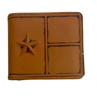 Montana West Mens Genuine Leather Lone Star Rfid Wallet In Brown