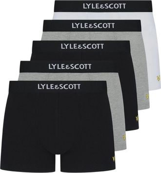 Lyle & Scott Heren Henrick Boxershorts (Set van 5) (Zwart/Wit/Grijs)
