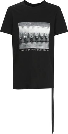 Rick Owens Tops, Heren, Zwart, M, Katoen, Level T-Shirt