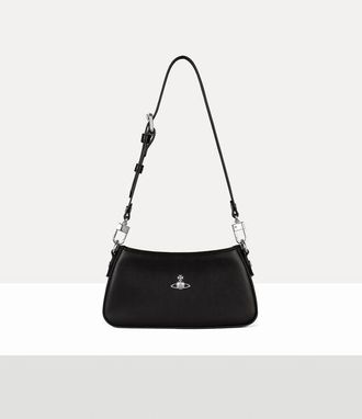 Vivienne Westwood Tasha Shoulder Phone Bag Pu Smooth Black