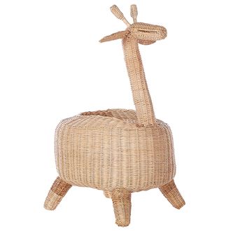 Beliani Beliani - Cesta Jirafa De Rat&aacute;n Tejido Natural Almacenaje Juguetes Accesorio Tono Claro Hainan