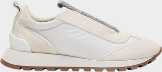 Brunello Cucinelli Monili Laceless Suede Sneakers