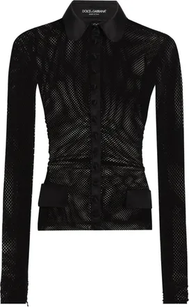Dolce & Gabbana Camicia con inserti a rete - Nero