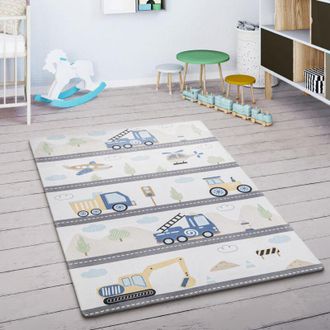 Paco Home Paco Home - Alfombra Para Habitaci&oacute;n Infantil Juegos Beb&eacute; Alfombras Infantiles Carreteras 155x230 Cm, Multicolor
