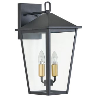 Beliani L&aacute;mpara De Pared Para Exterior De Metal Estilo Tradicional Terraza Porche Negro Timis