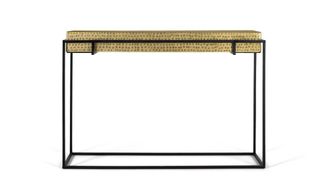 Giner&Colomer Consola fabricada en acero y patas de hierro dorada 123cm
