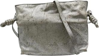 Loewe Pre-owned Cross Body Bags, female, Gray, Size: ONE SIZE Pre-owned Leather Cross Body Bag