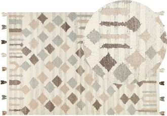 Beliani Rug KAGHTSRASHEN Beige 200 x 300 cm Wool Kilim