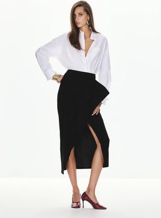 Mango Gonna spacco volant nero - Donna - 38 - MANGO