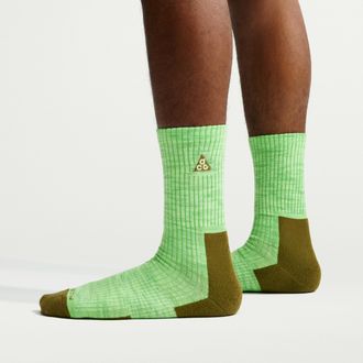 Nike Unisex Nike ACG Everyday Cushioned Crew Socks (1 Pair) in Green | FB3341-333