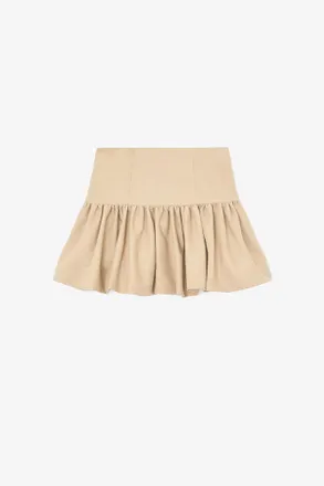 Ganni Warm Sand Skirt in Beige Cotton - Size 10/12 Organic
