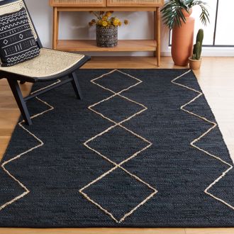 Safavieh Vintage Leather Hand Made Area Rug, Black / Natural Bohemian Style