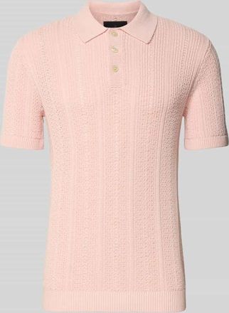 Jack & Jones Slim Fit Poloshirt mit Knopfleiste in Hellrosa, Gr&ouml;&szlig;e XXL