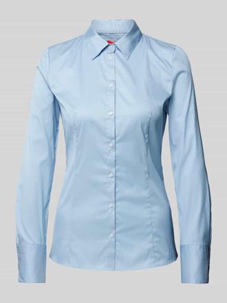 HUGO BOSS Hemdbluse mit 3-Knopf-Manschetten Modell The Fitted in Hellblau, Größe 34
