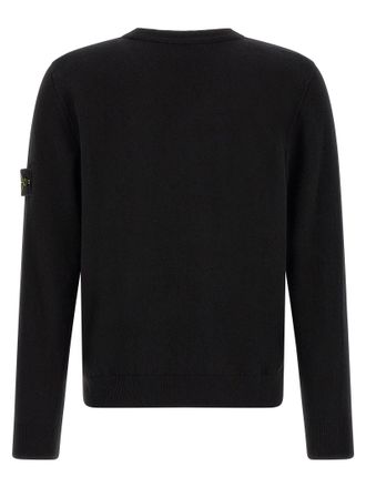 Stone Island Virgin Wool Crew Neck Sweater - Black