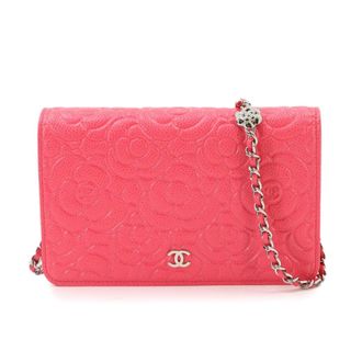 Chanel Pink Leather Chain/Shoulder Wallet (Pre-Owned)
